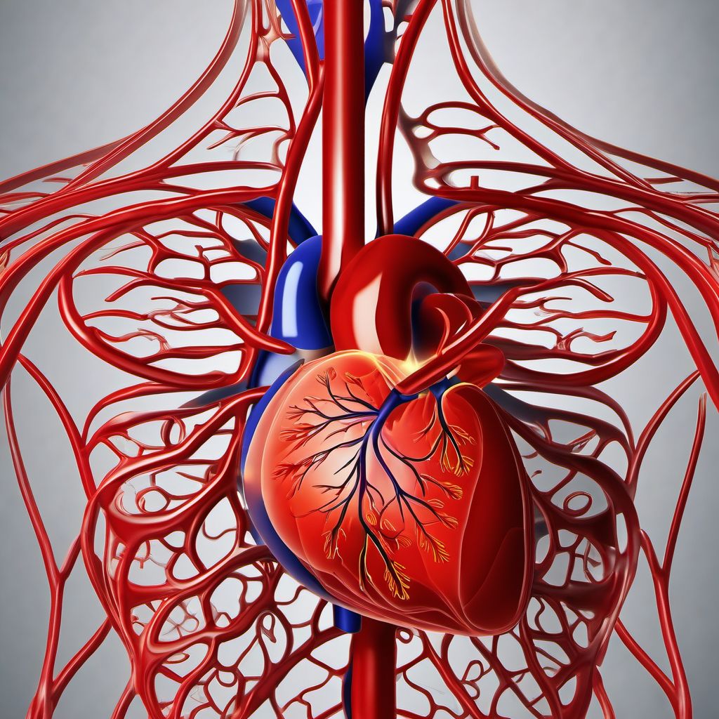 Injury of pulmonary blood vessels digital illustration