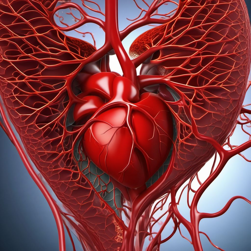 Unspecified injury of pulmonary blood vessels digital illustration