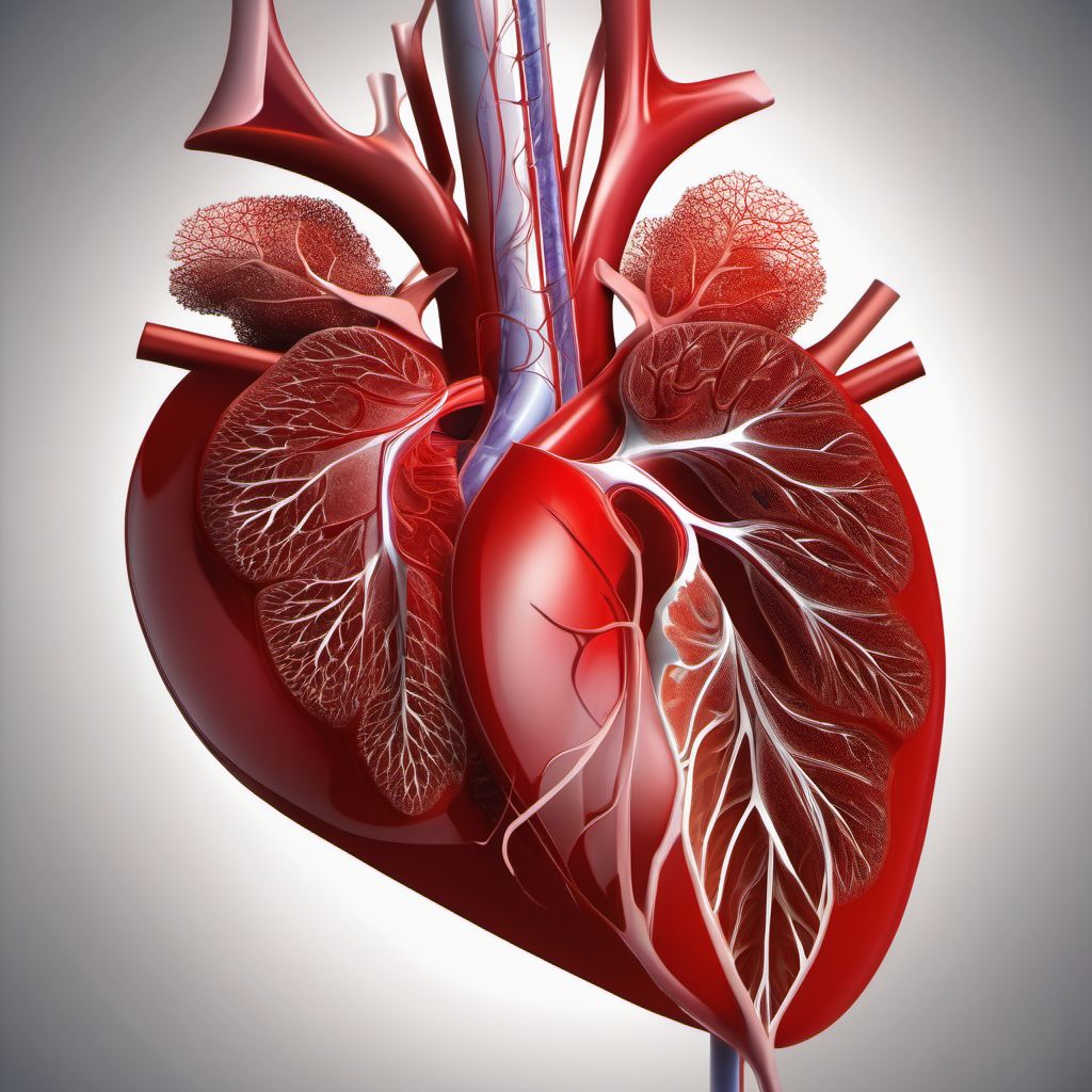 Minor laceration of pulmonary blood vessels digital illustration