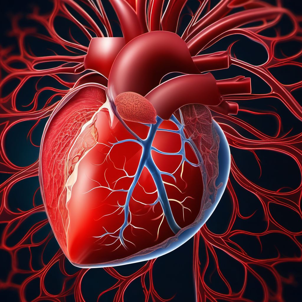 Minor laceration of right pulmonary blood vessels digital illustration