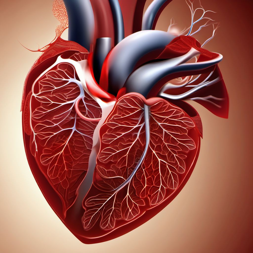 Minor laceration of left pulmonary blood vessels digital illustration