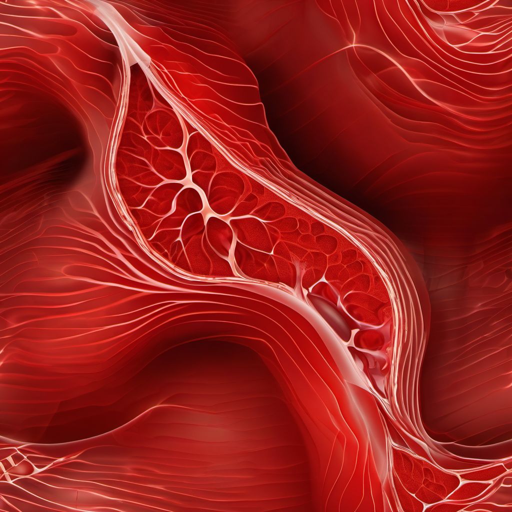 Major laceration of left pulmonary blood vessels digital illustration