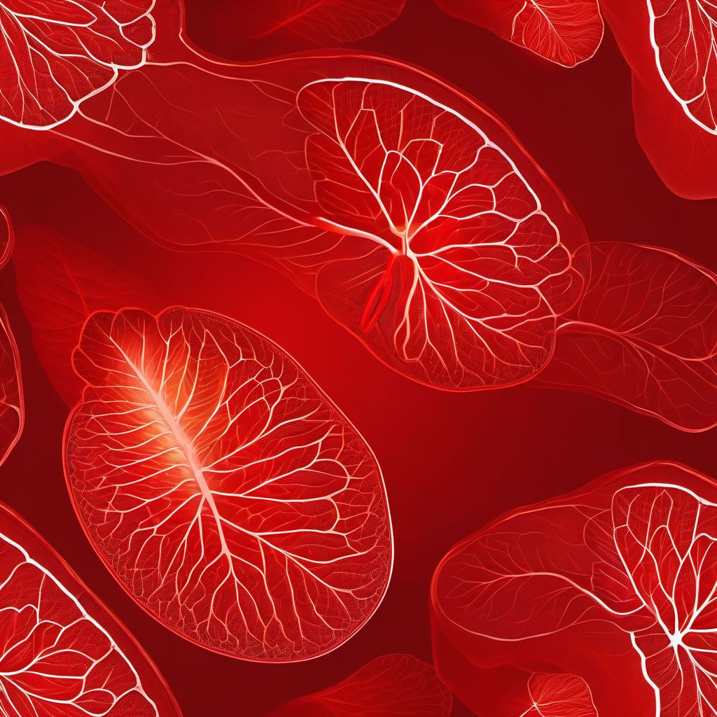 Other specified injury of pulmonary blood vessels digital illustration