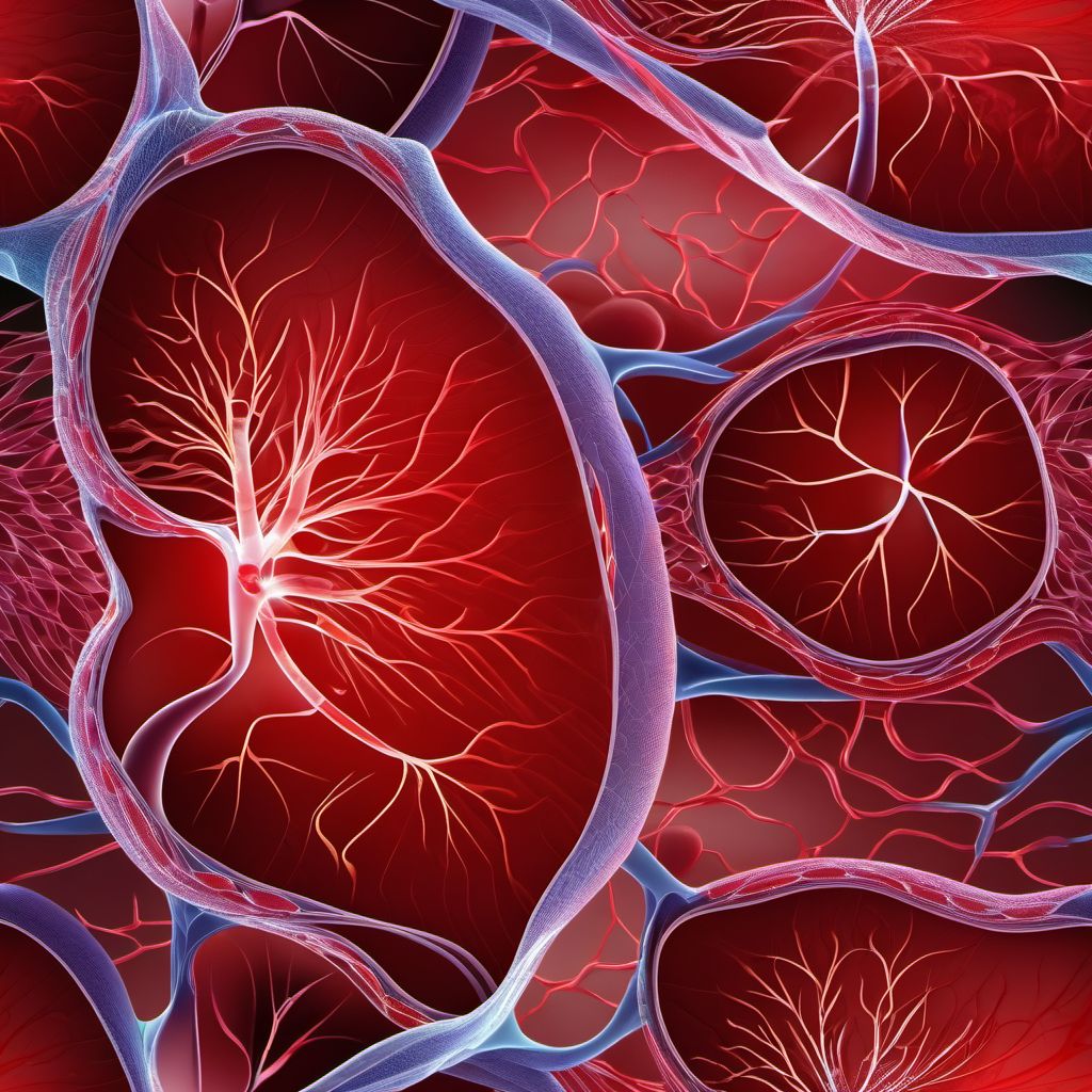 Other specified injury of left pulmonary blood vessels digital illustration