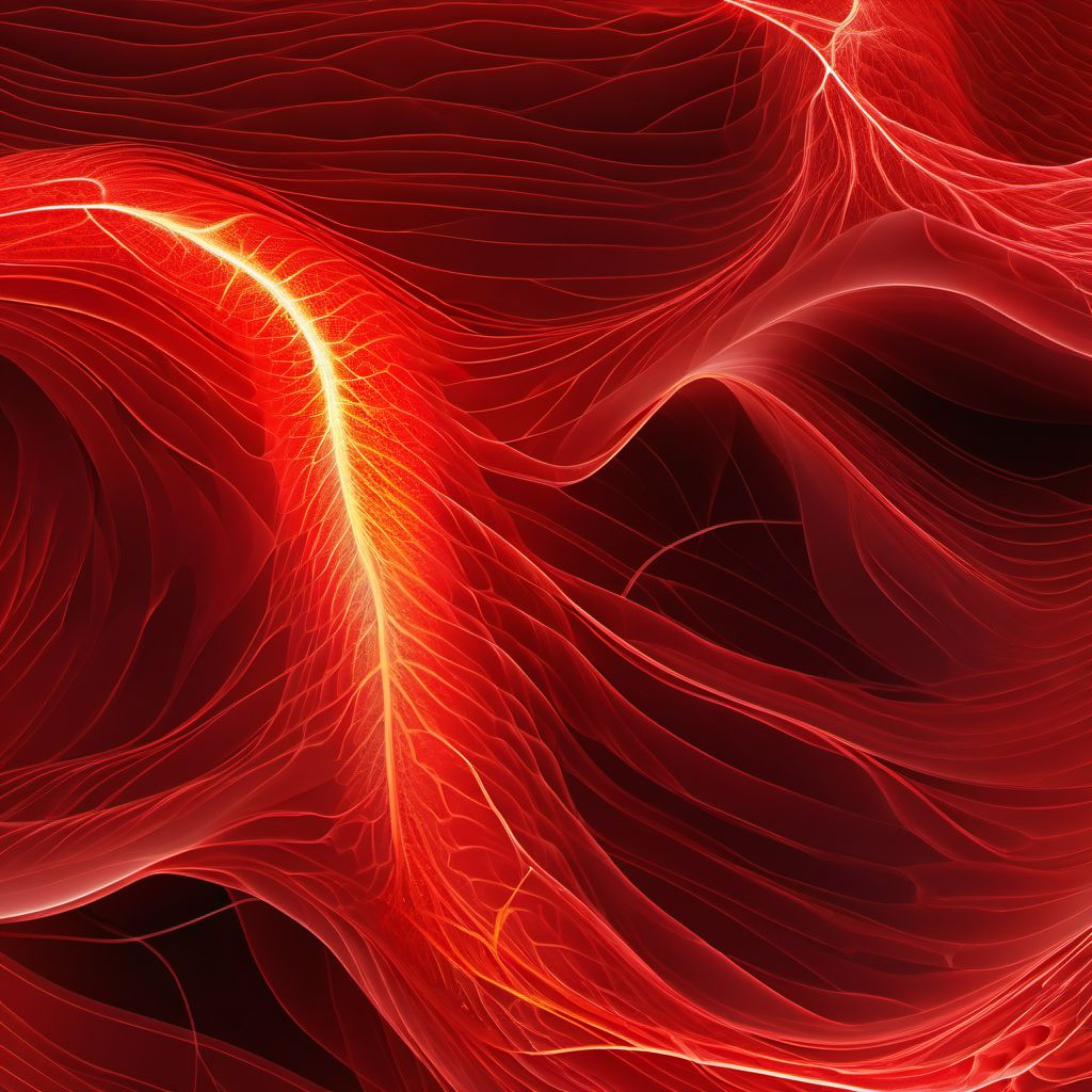 Injury of intercostal blood vessels digital illustration