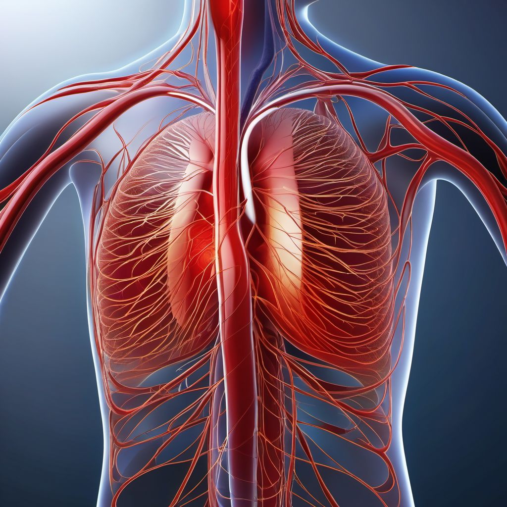 Unspecified injury of intercostal blood vessels digital illustration