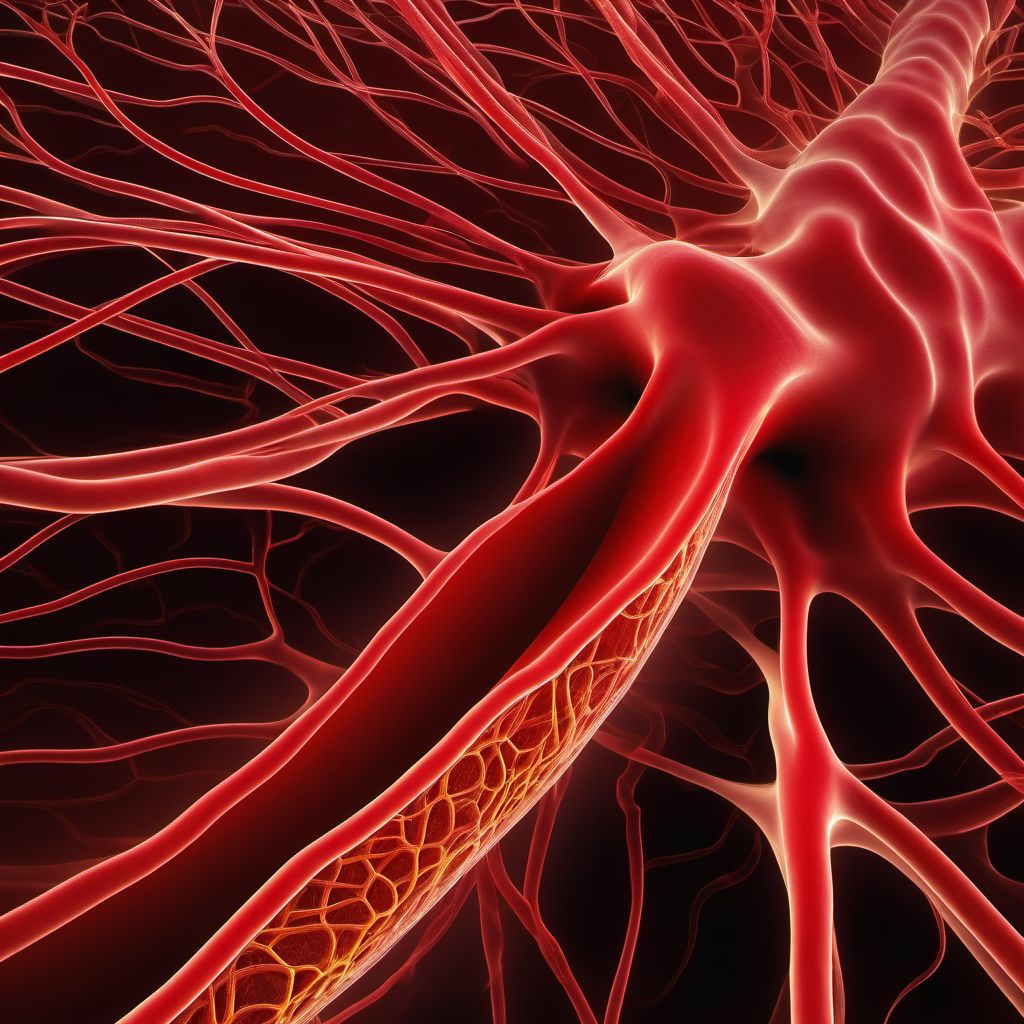 Unspecified injury of intercostal blood vessels, right side digital illustration