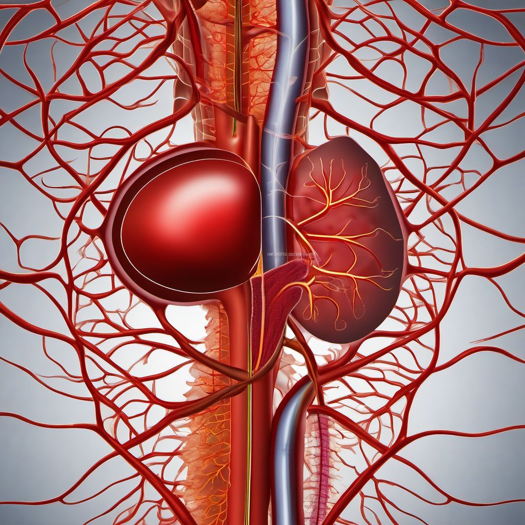 Unspecified injury of intercostal blood vessels, left side digital illustration