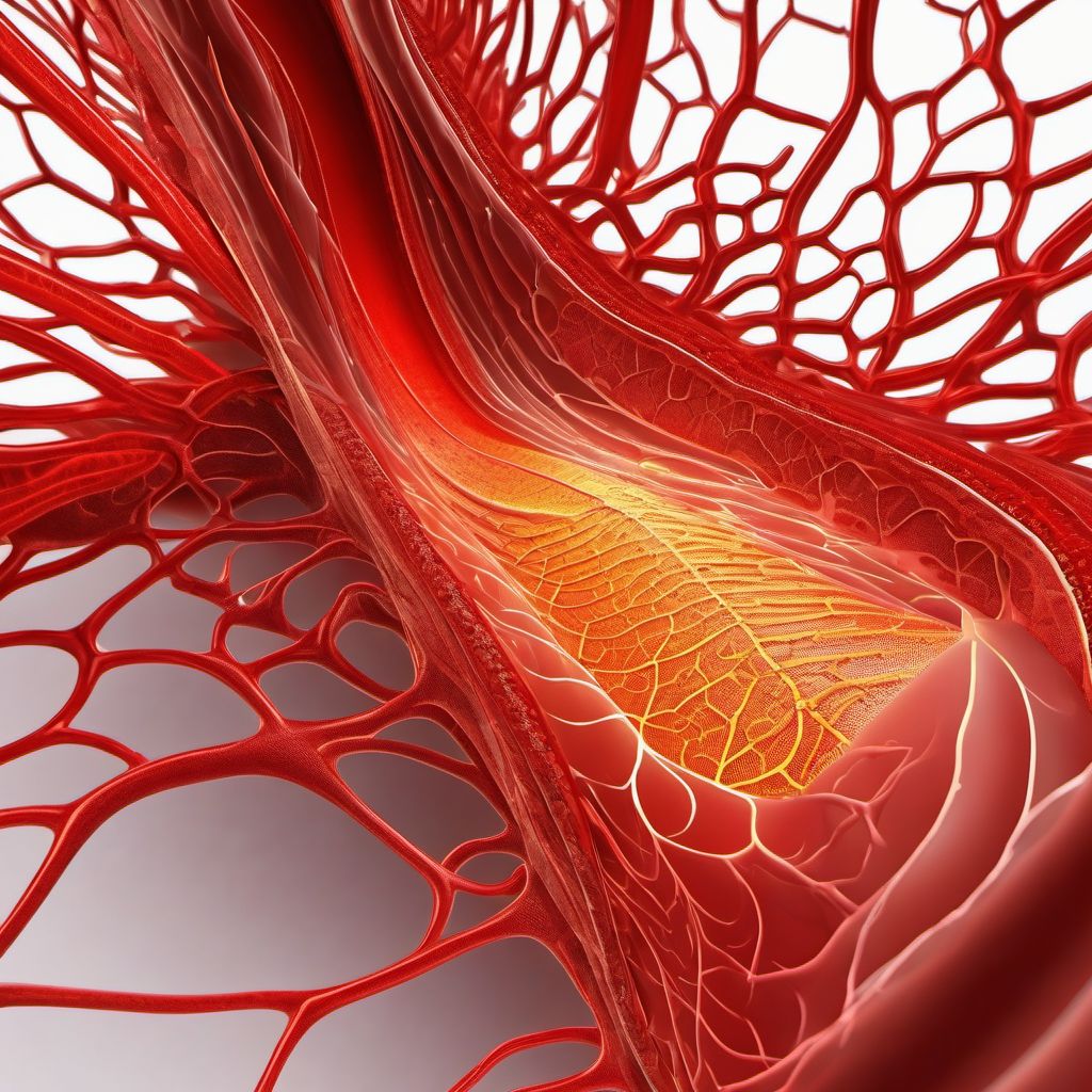 Laceration of intercostal blood vessels, unspecified side digital illustration