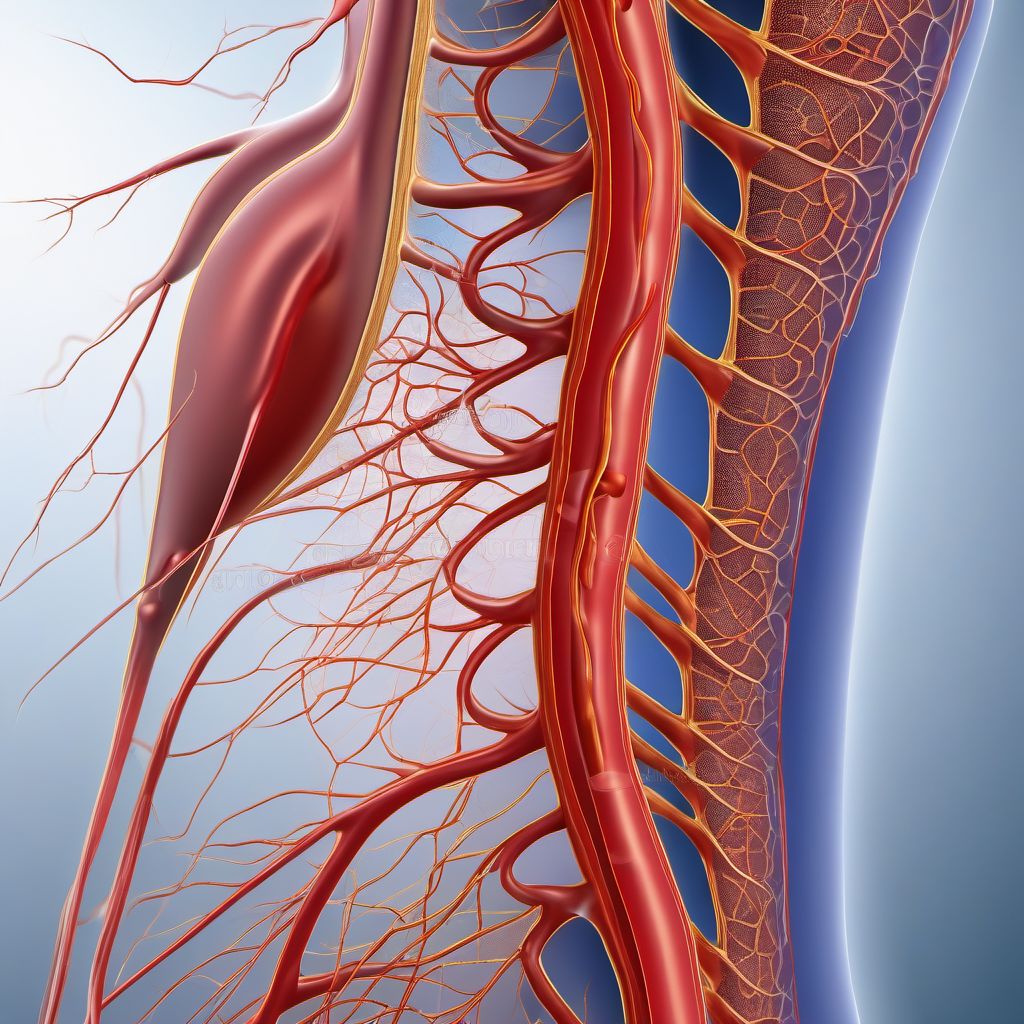 Other specified injury of intercostal blood vessels, right side digital illustration