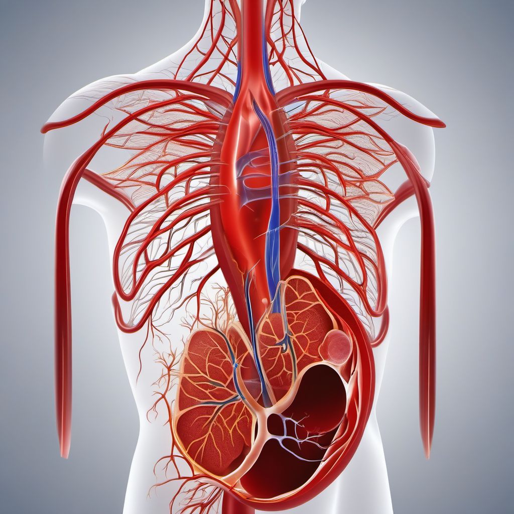 Other specified injury of intercostal blood vessels, left side digital illustration