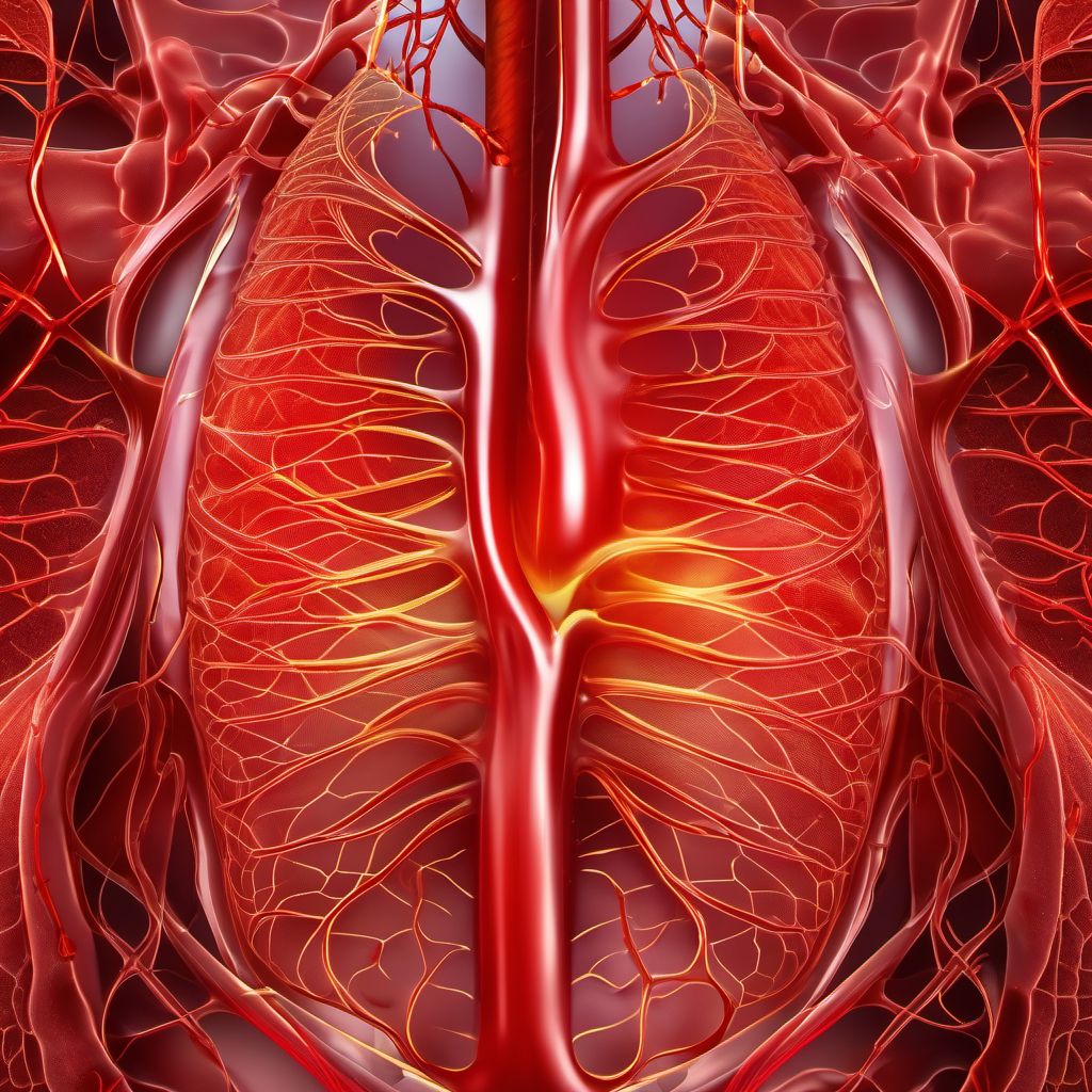 Injury of other blood vessels of thorax digital illustration