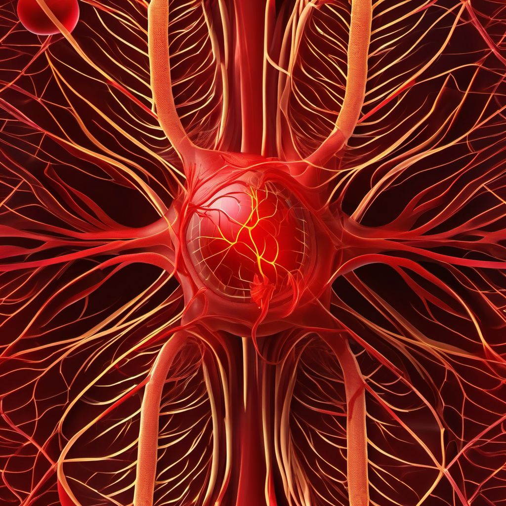 Unspecified injury of other blood vessels of thorax digital illustration