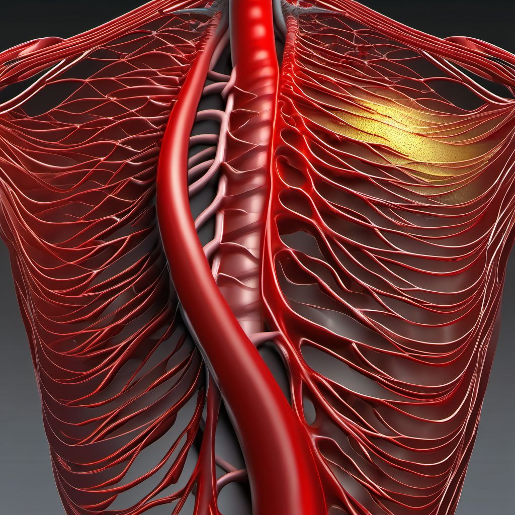 Unspecified injury of other blood vessels of thorax, right side digital illustration