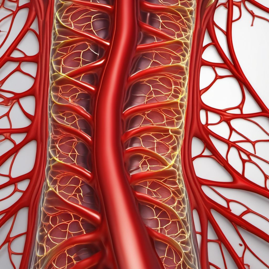 Unspecified injury of other blood vessels of thorax, left side digital illustration