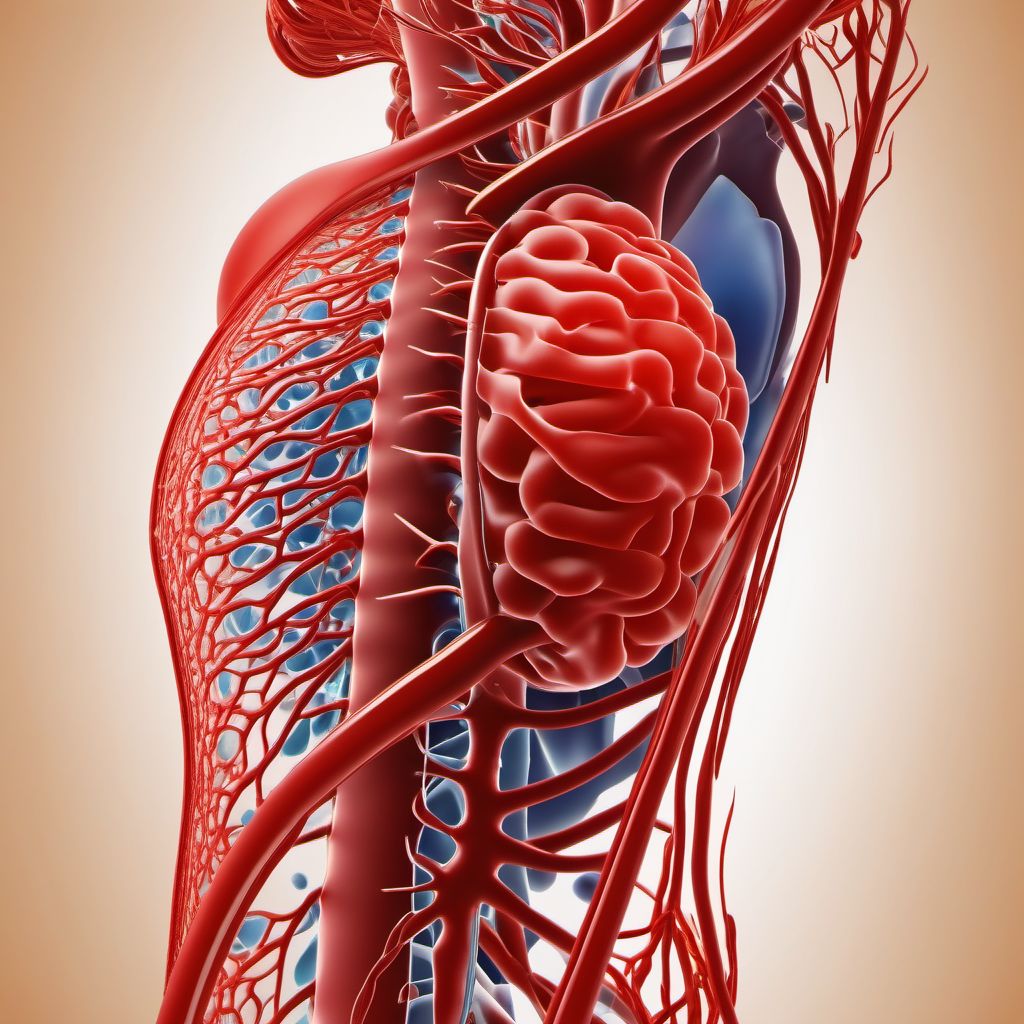 Unspecified injury of other blood vessels of thorax, unspecified side digital illustration