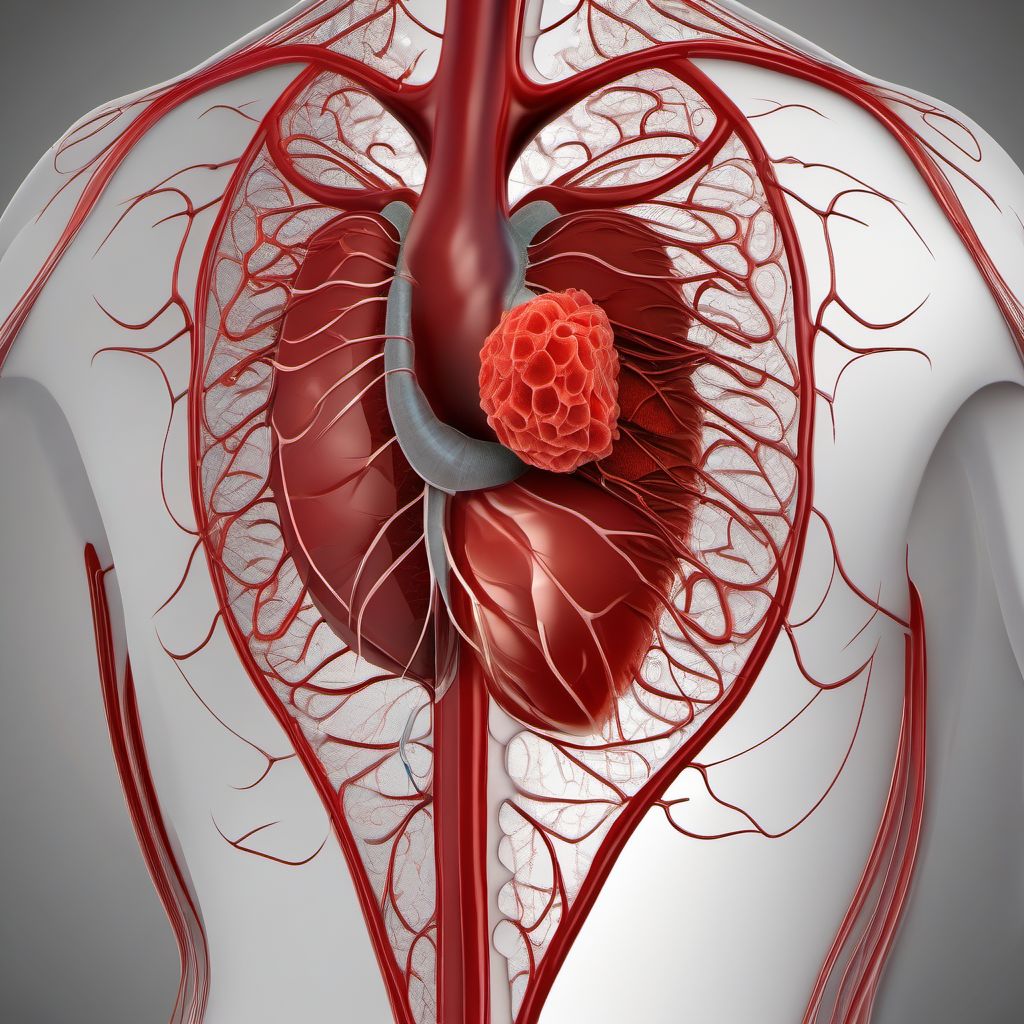 Laceration of other blood vessels of thorax digital illustration