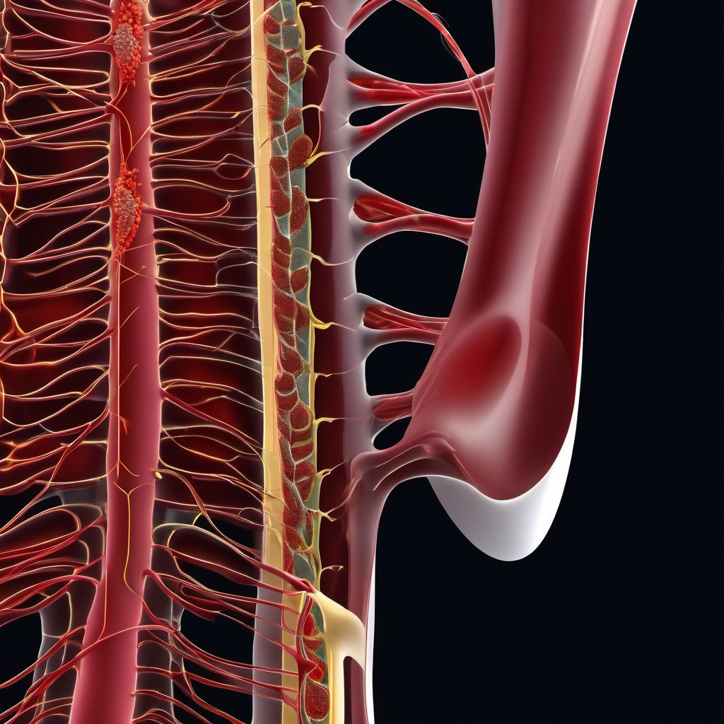 Other specified injury of other blood vessels of thorax, right side digital illustration