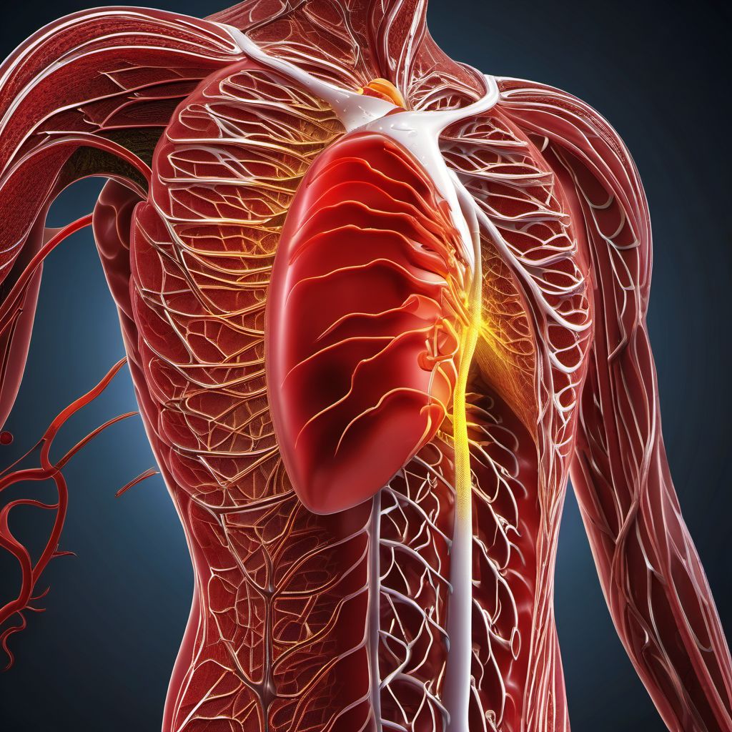 Injury of unspecified blood vessel of thorax digital illustration