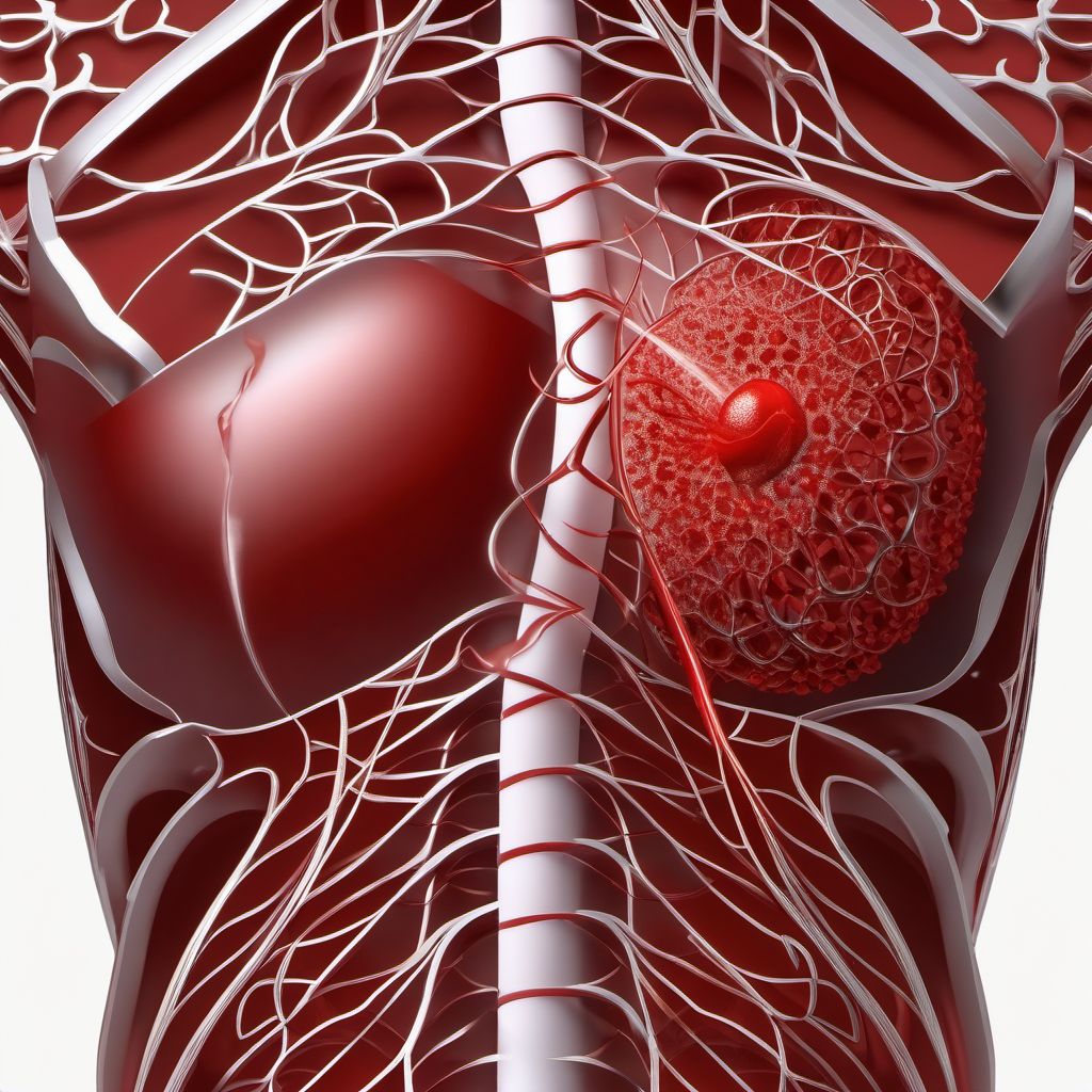 Laceration of unspecified blood vessel of thorax digital illustration