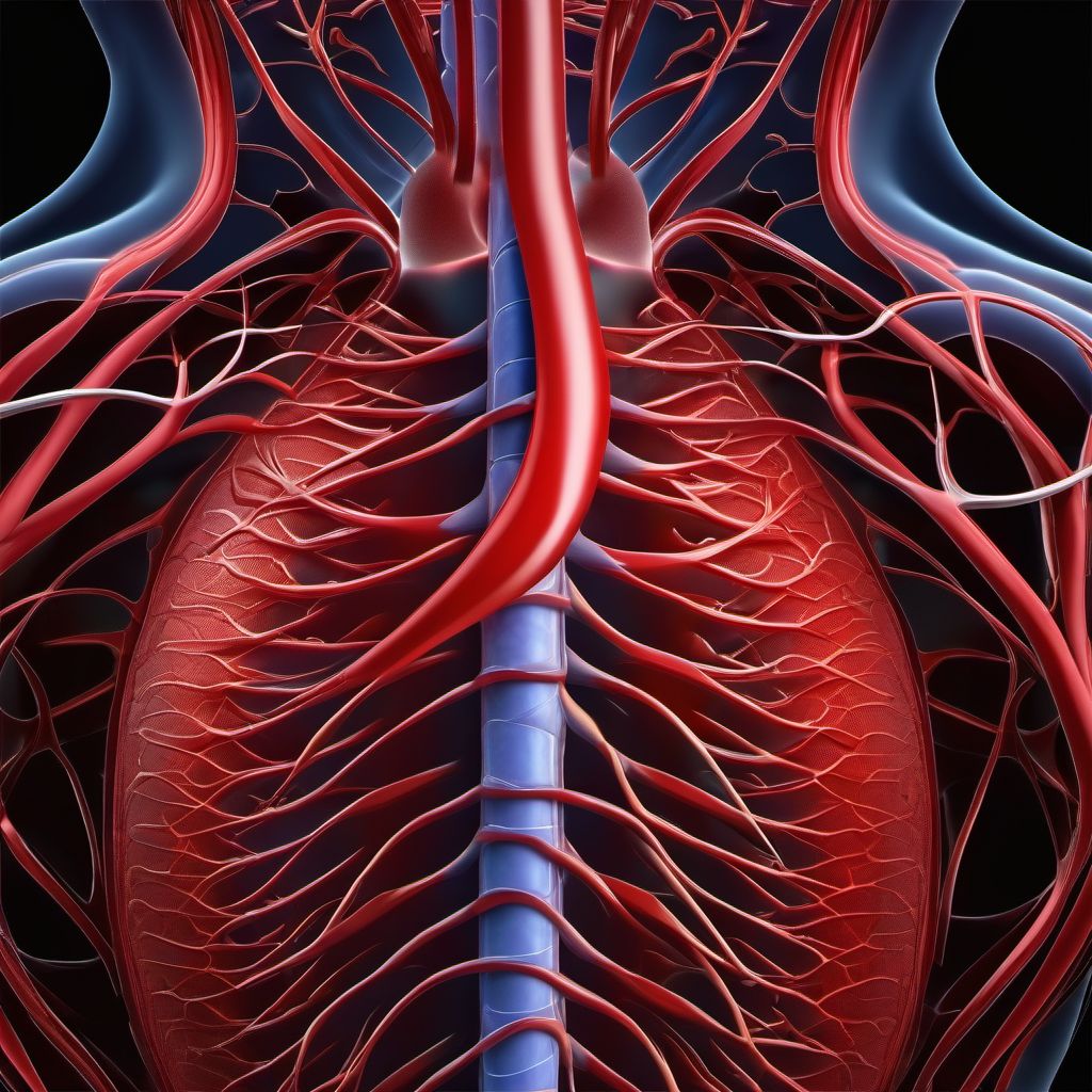 Other specified injury of unspecified blood vessel of thorax digital illustration