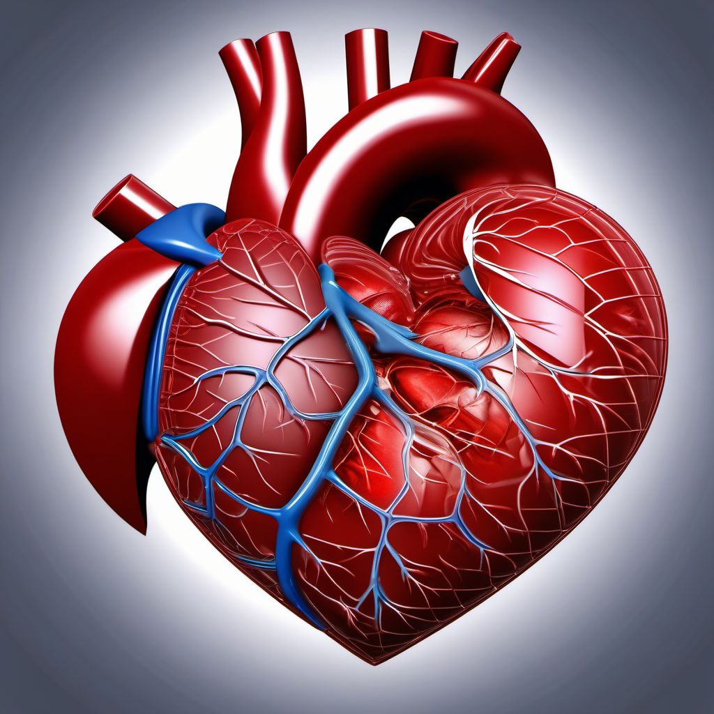 Injury of heart with hemopericardium digital illustration