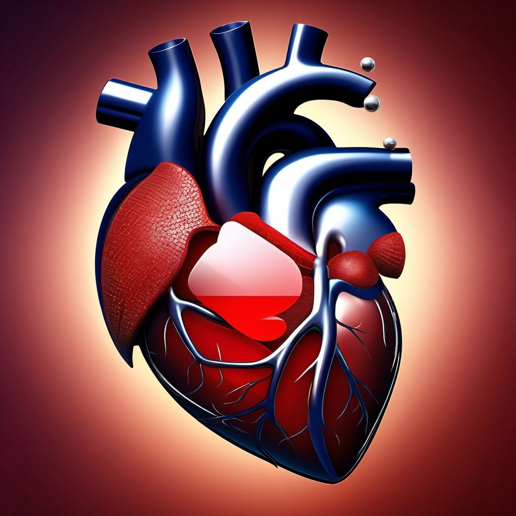 Unspecified injury of heart with hemopericardium digital illustration