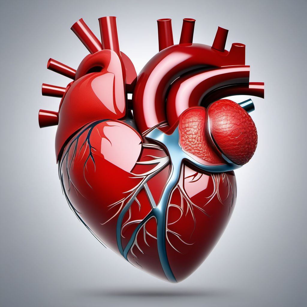 Contusion of heart with hemopericardium digital illustration