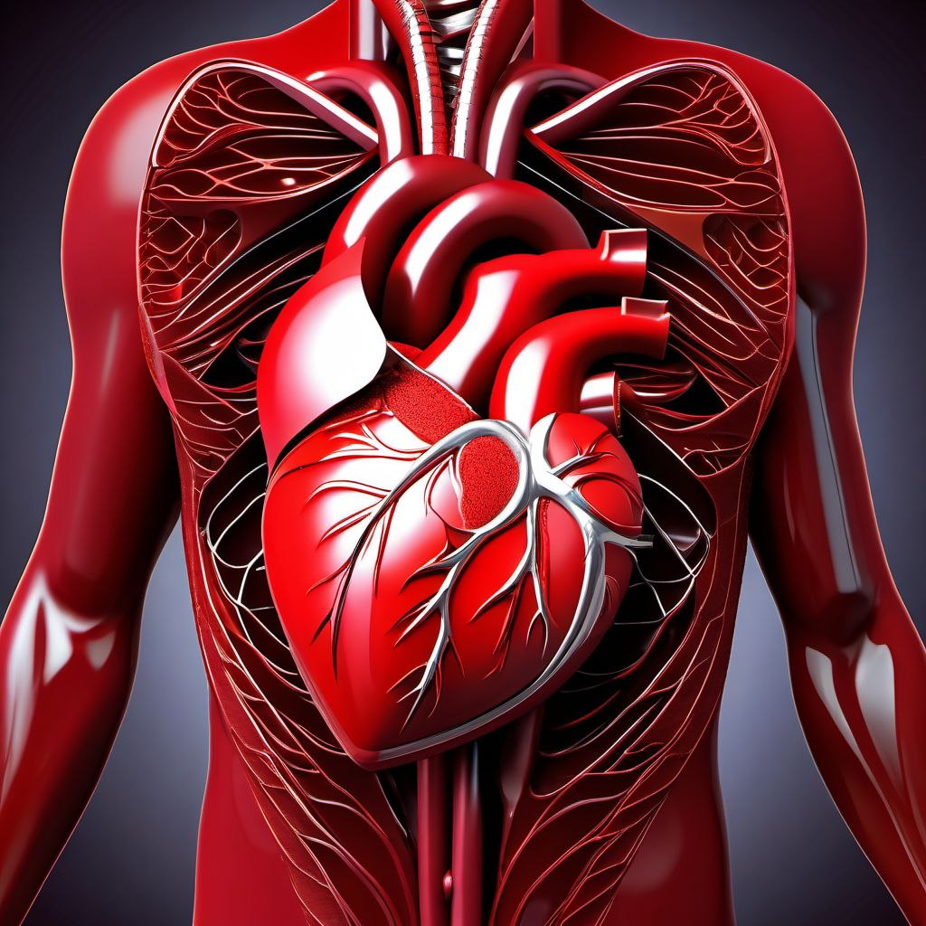 Major laceration of heart with hemopericardium digital illustration