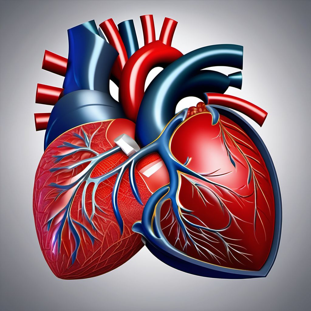 Injury of heart without hemopericardium digital illustration