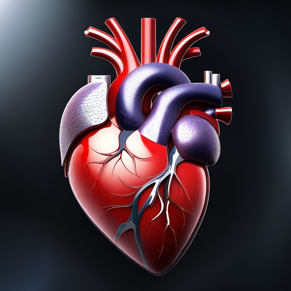 Unspecified injury of heart without hemopericardium digital illustration