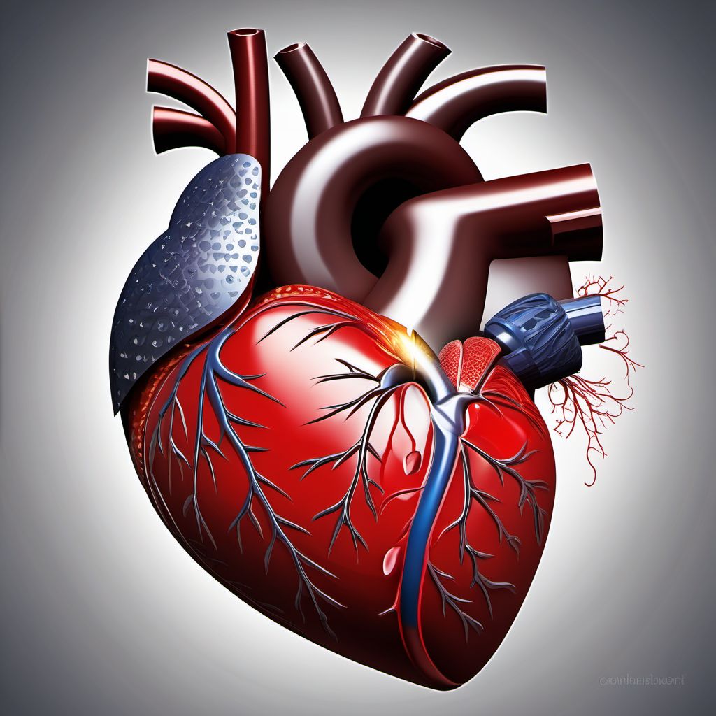 Contusion of heart without hemopericardium digital illustration