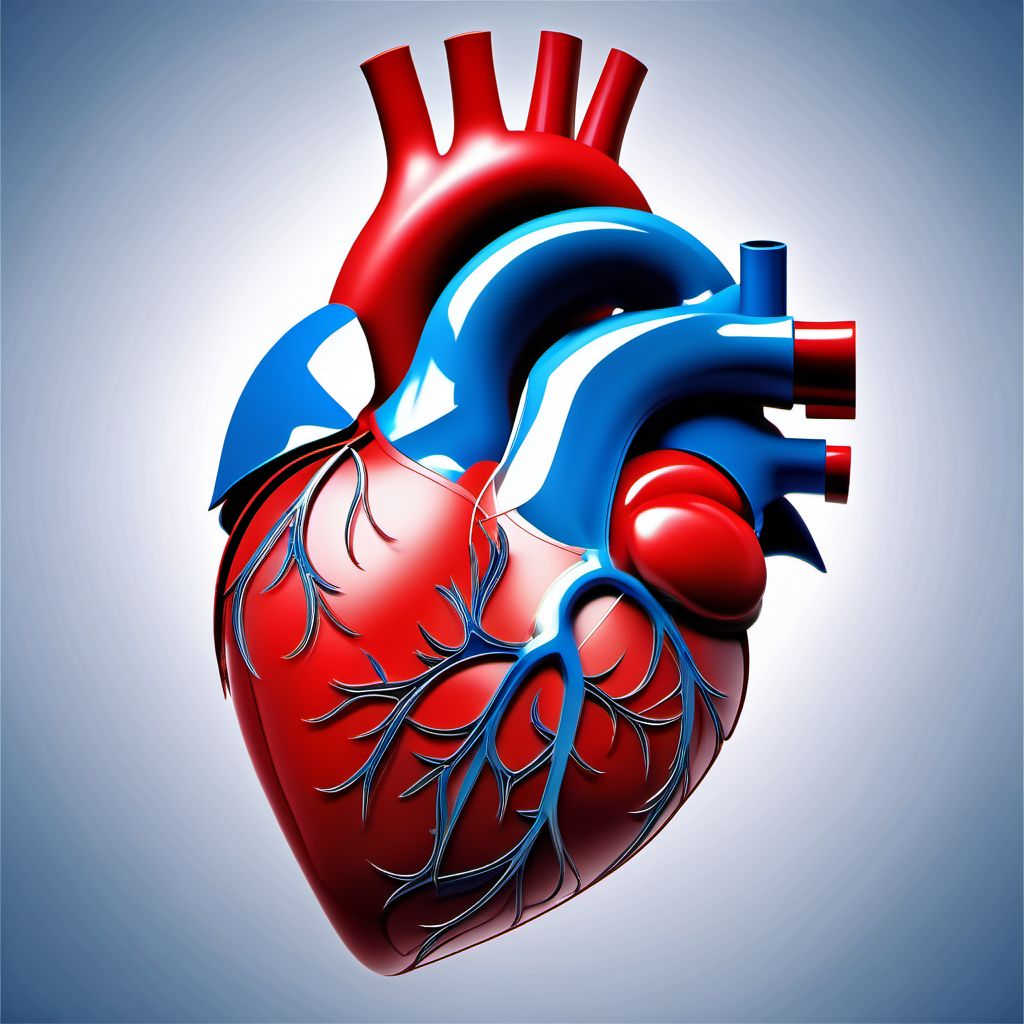 Laceration of heart without hemopericardium digital illustration