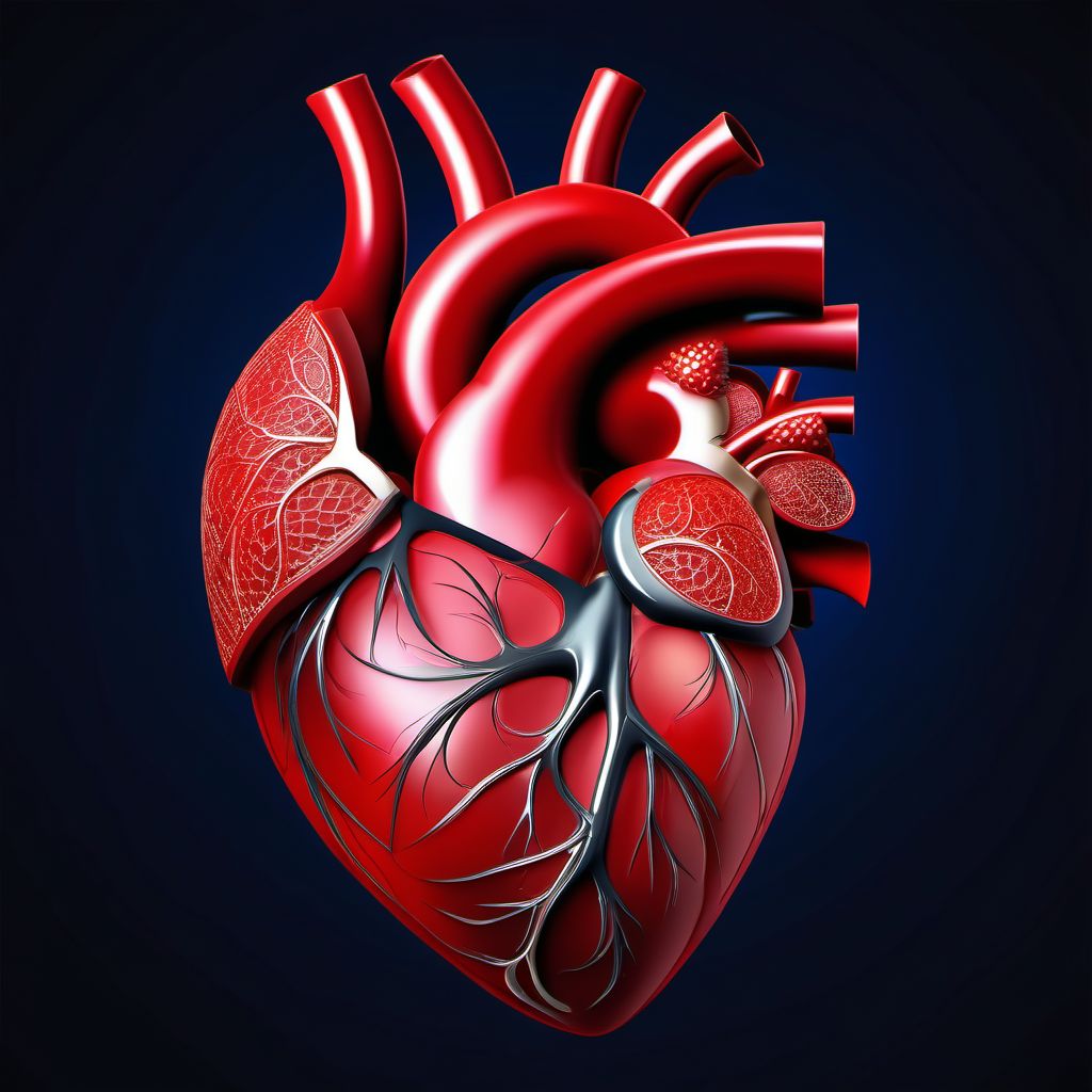 Laceration of heart, unspecified with or without hemopericardium digital illustration