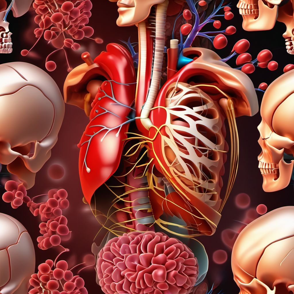 Injury of other and unspecified intrathoracic organs digital illustration