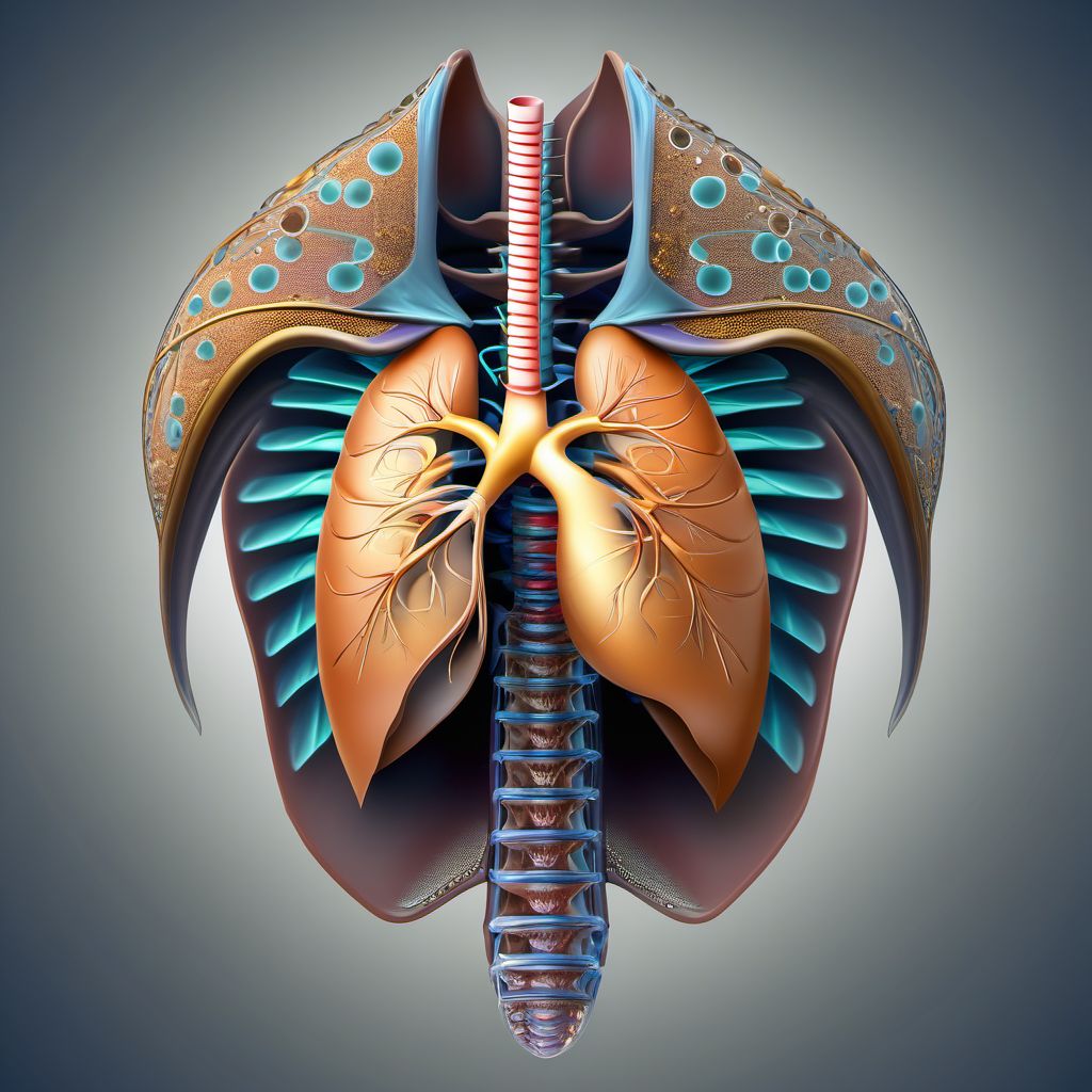 Traumatic pneumothorax digital illustration