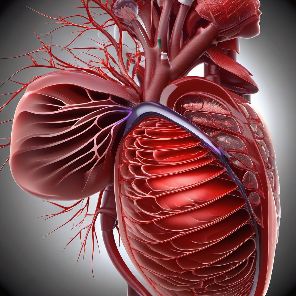 Traumatic hemothorax digital illustration