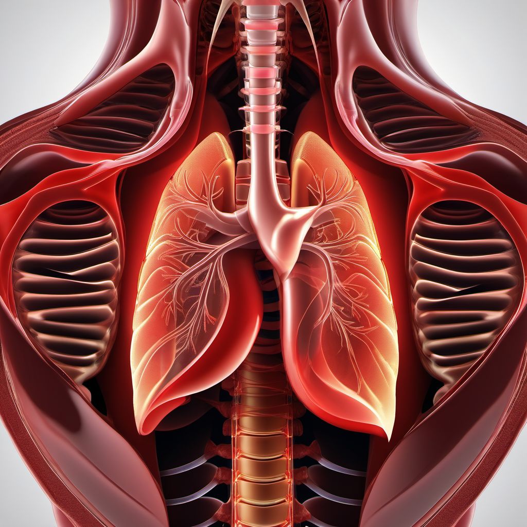 Traumatic hemopneumothorax digital illustration