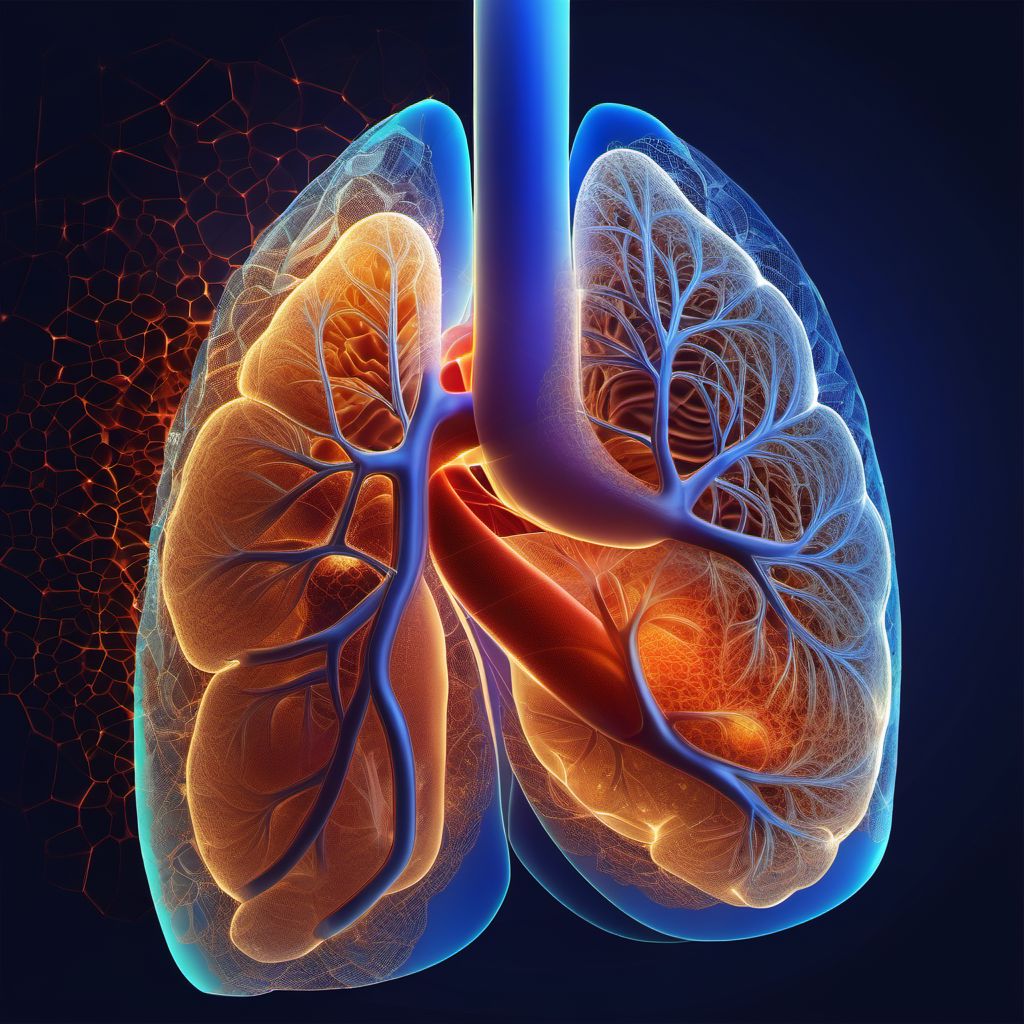 Unspecified injury of lung, unilateral digital illustration