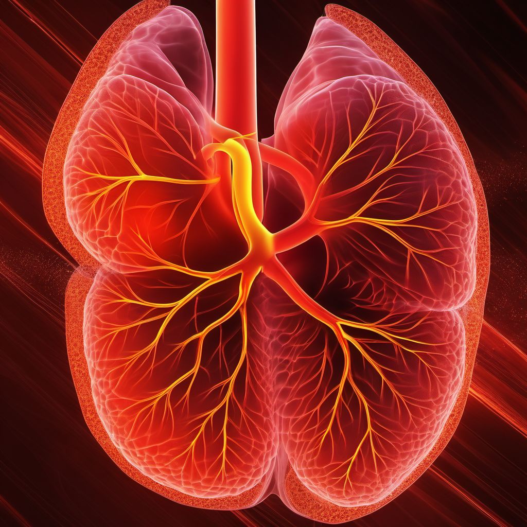 Primary blast injury of lung, unilateral digital illustration