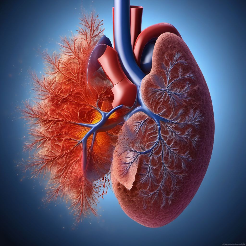 Primary blast injury of lung, unspecified digital illustration