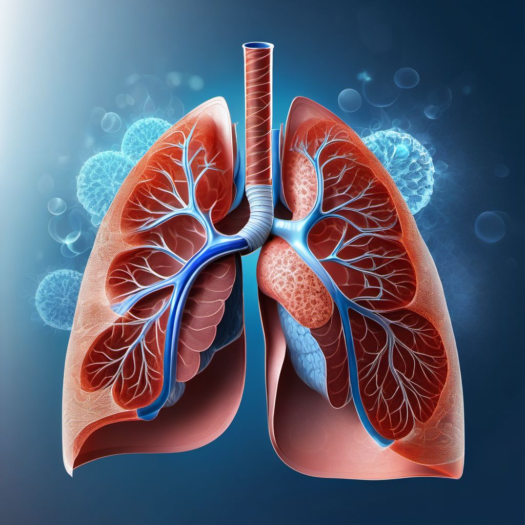 Laceration of lung digital illustration