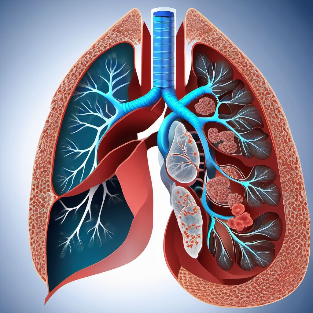 Laceration of lung, unspecified digital illustration