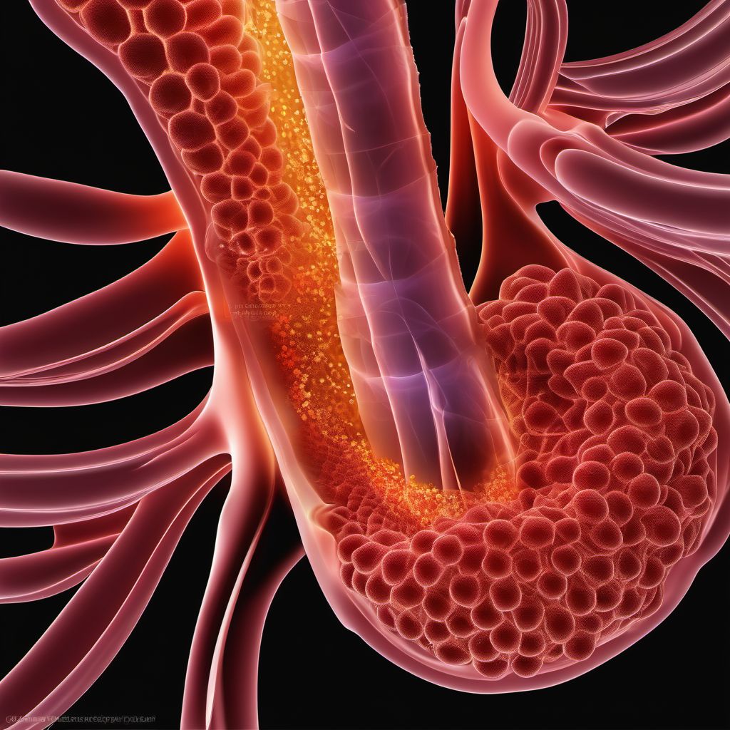 Primary blast injury of bronchus digital illustration