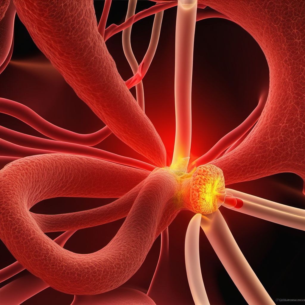 Primary blast injury of bronchus, unilateral digital illustration