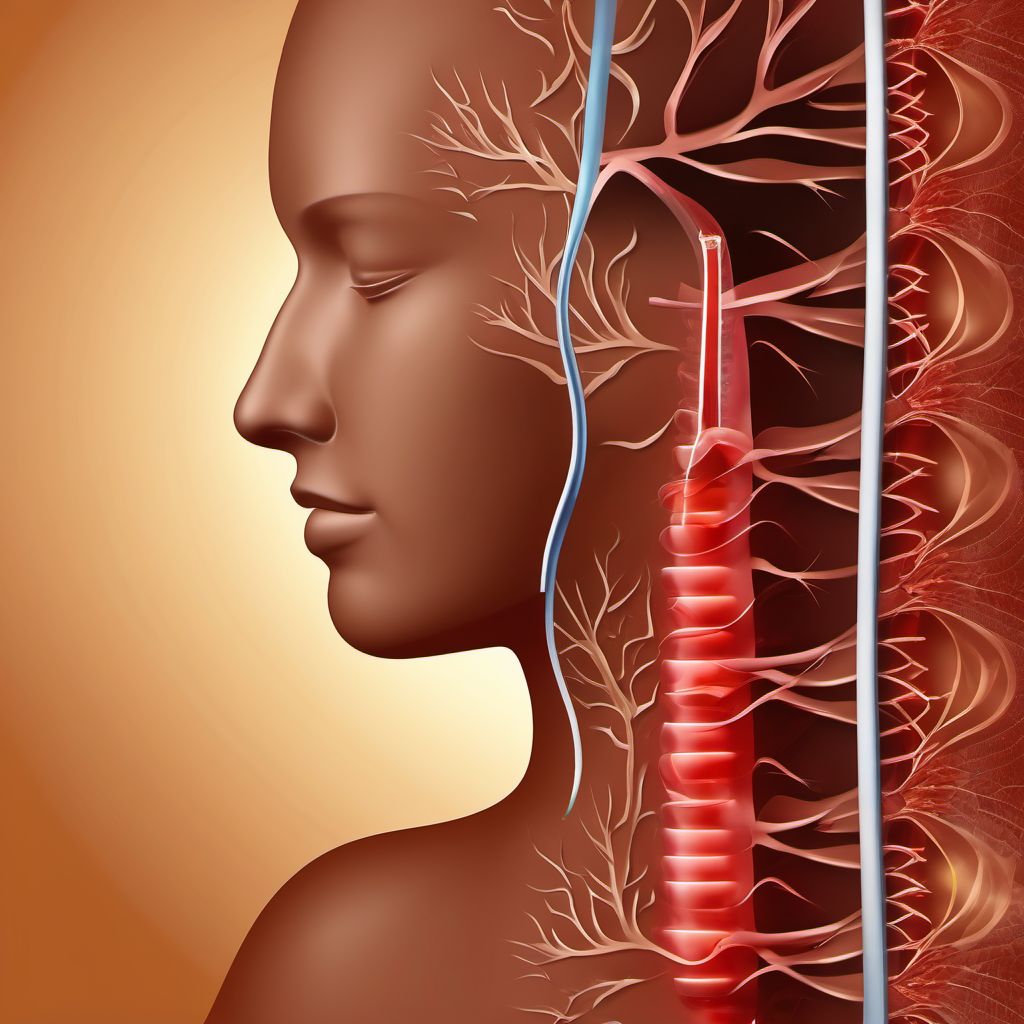 Laceration of bronchus, unilateral digital illustration