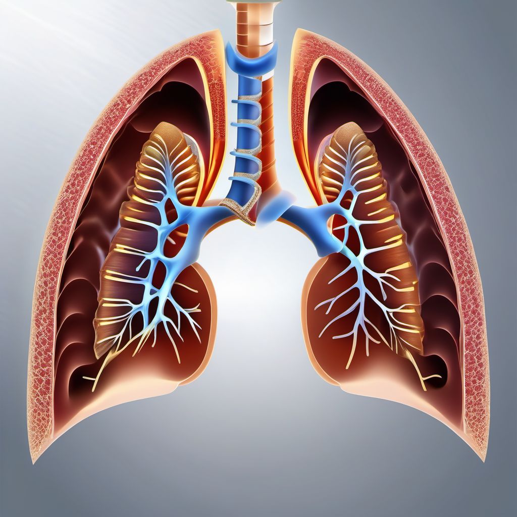 Injury of thoracic trachea digital illustration