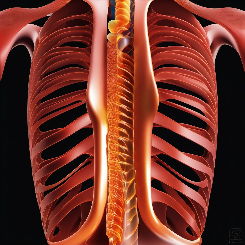 Primary blast injury of thoracic trachea digital illustration