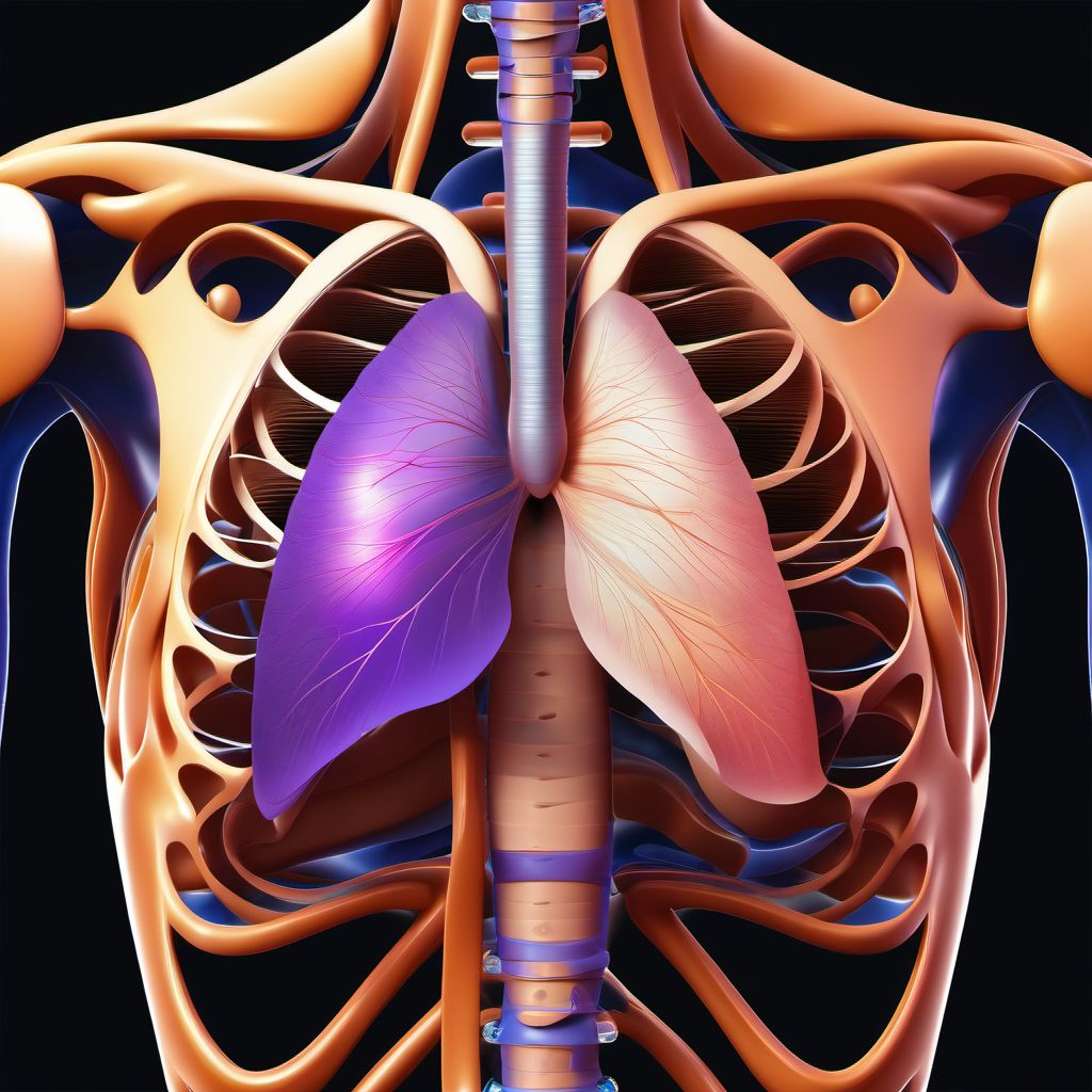 Injury of diaphragm digital illustration