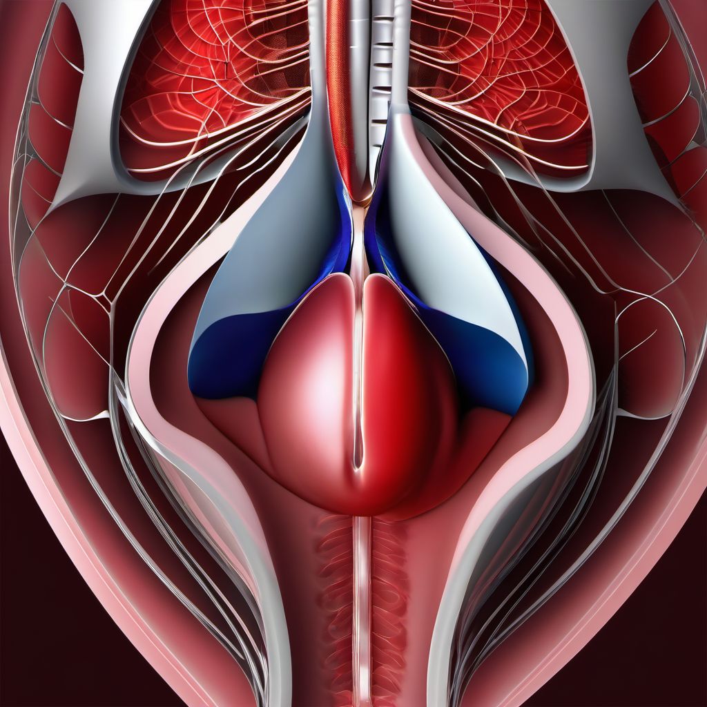 Laceration of diaphragm digital illustration